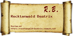 Recktenwald Beatrix névjegykártya
